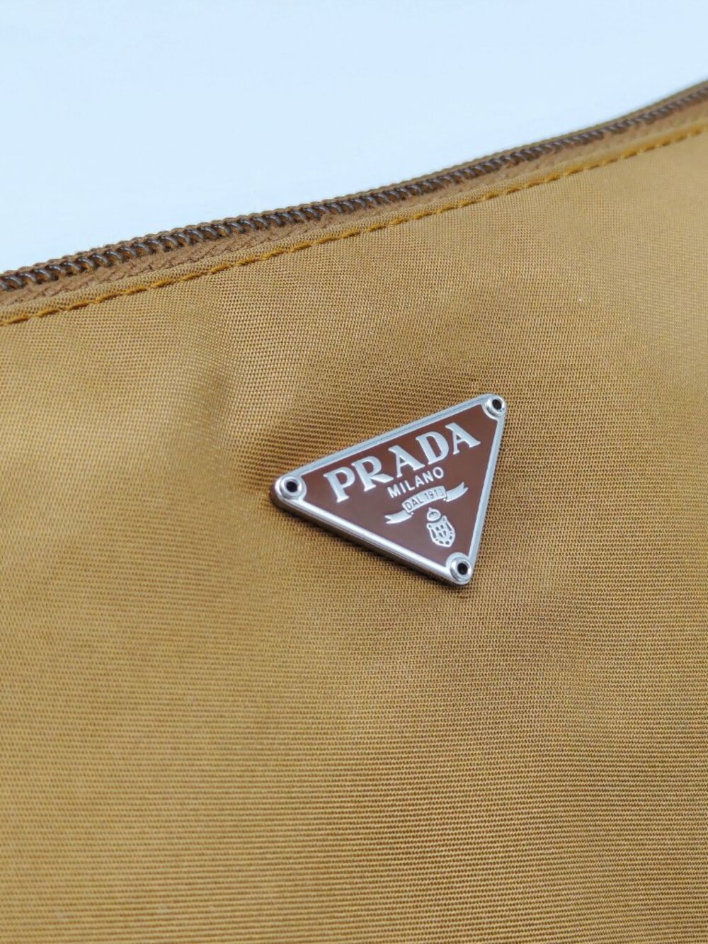 PRADA Vintage Nylon Mini Shoulder Bag Brown Accessory Pouch 2000s Y2K - Picture 6 of 14